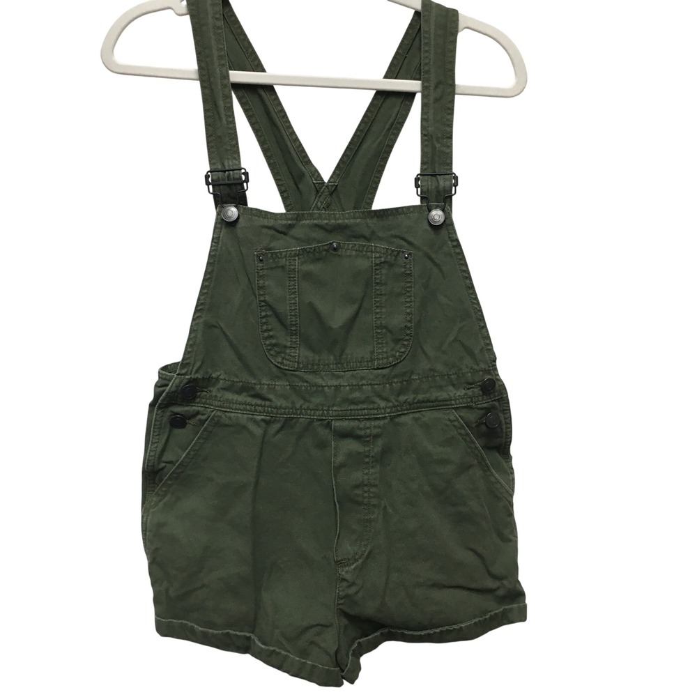 Brandy Melville Canvas Utility Shortalls Women's Small Green Gorpcore Indie Boho